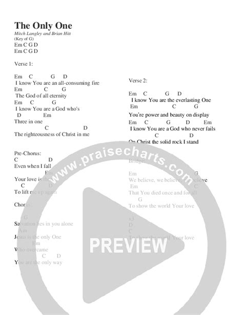 The Only One Chords Pdf Mitch Langley Praisecharts Hot Sex Picture