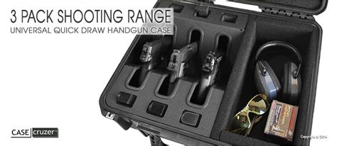 Shooting Range Handgun Case Universal 3 Pack