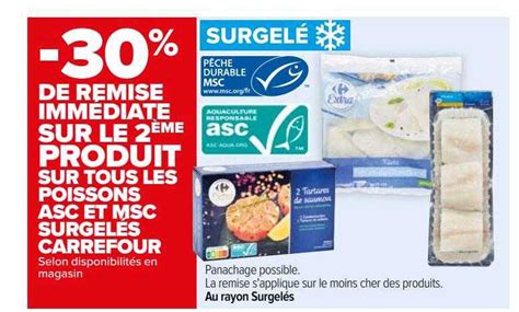 Promo Les Poissons Asc Et Msc Surgel S Carrefour Chez Carrefour