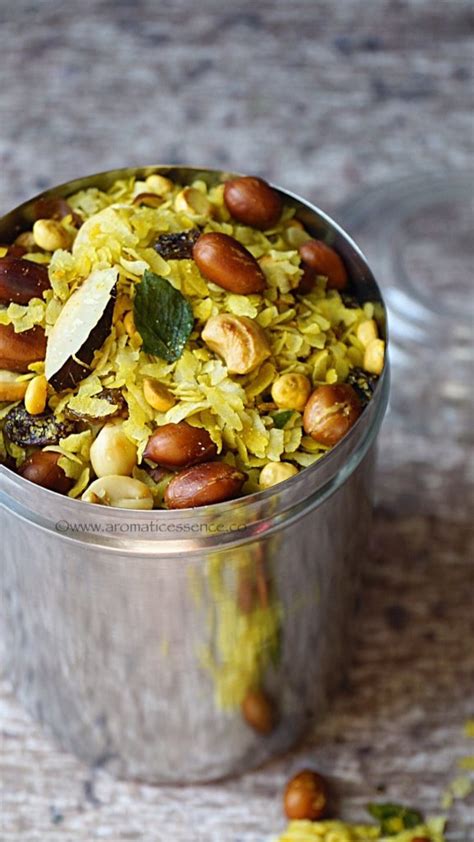 Poha Chivda With Thin Flattened Rice Poha Namkeen Aromatic Essence