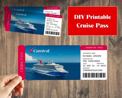 Printable Carnival Cruise Ticket Boarding Pass Surprise Etsy