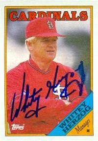 Whitey Herzog autographed Baseball Card (St. Louis Cardinals) 1988 ...