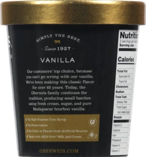 Oberweis Vanilla Ice Cream Pint 16 Oz Kroger