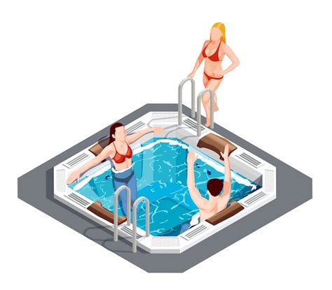 Colored Water Park Aquapark Isometric Composition Vector Free Download