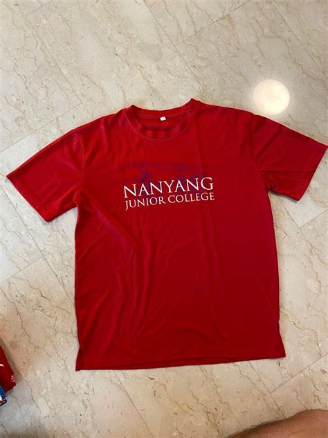 Nanyang Jc Uniform Pe Attire Red Shirt Mens Fashion Tops And Sets