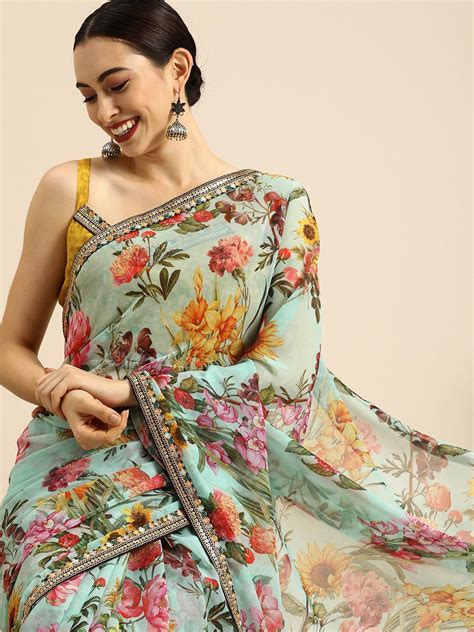 Green Floral Saree Atelier Yuwa Ciao Jp