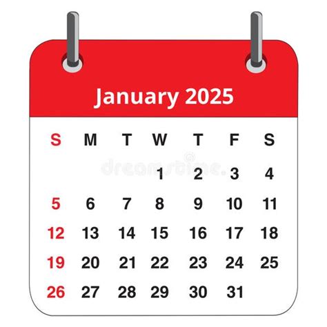 January 2025 Calendar Stock Illustrations 7244 January 2025 Calendar