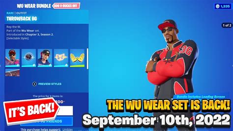 The Wu Wear Set Is Back Pls Read Pinned Fortnite Item Shop September 10th 2022 Youtube