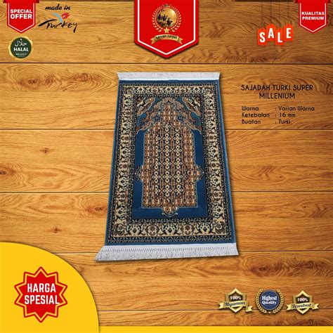 Jual Sajadah Imam Tebal Import Turki Super Millenium 80x120 Biru