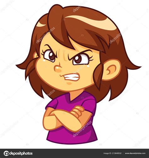 Angry Girl Expression Crossed Arms Stock Illustration By Mikailain