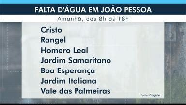 JPB2 Vai faltar água em bairros de João Pessoa nesta terça feira 17