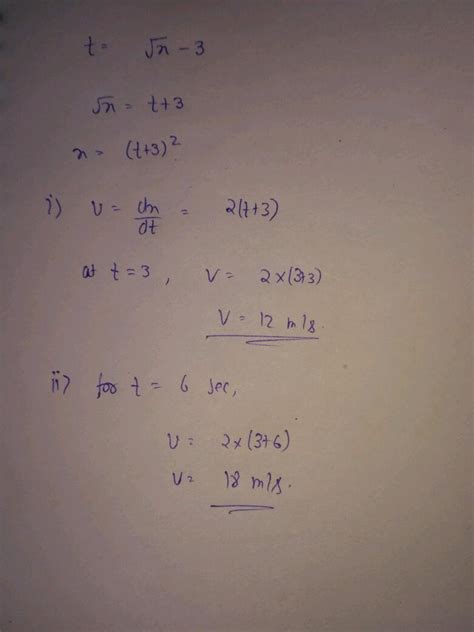 The Displacement X Of A Particle Moving In One Dimension Under The