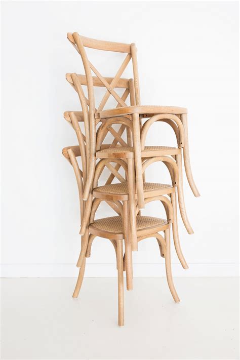 Stackable Provincial Cross Back Chair Natural Oak Abide Interiors