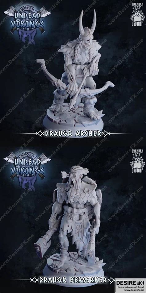 Desire Fx D Models Draugr Berserker And Archer D Print Model Stl