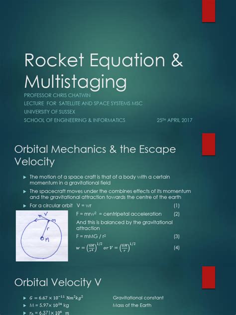 Rocket Equation | PDF | Multistage Rocket | Rocket