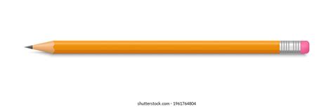 Realistic Yellow Pencil Rubber Eraser Lead Stock Vector Royalty Free