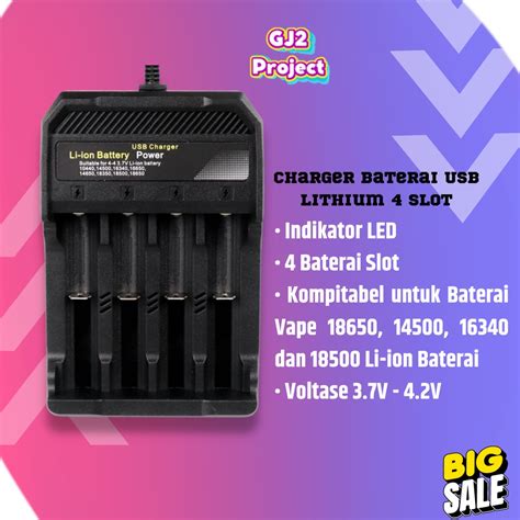 Jual Gtf Charger Baterai Usb Lithium Slot Ms D A Casan