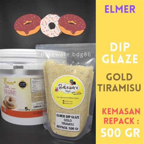 Jual Elmer Dip Glaze Gold Tiramisu Gram Repack Premium Topping