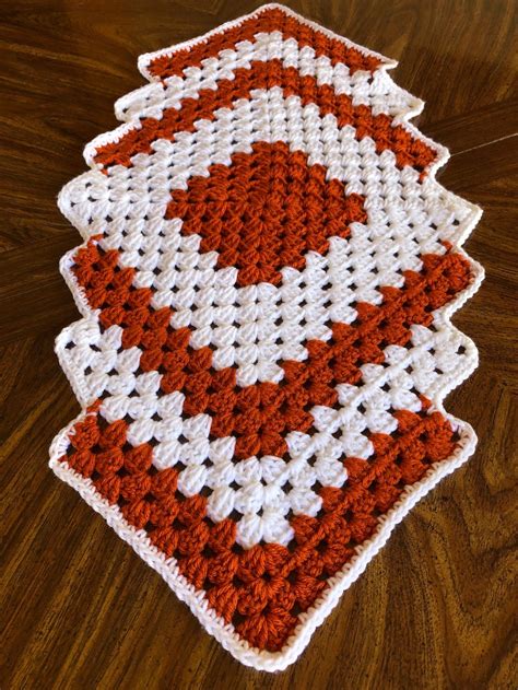 Granny Square Table Runner Crochet Pattern