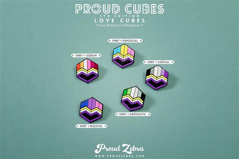 Non Binary Pansexual Pride Flag Cube Pin Proud Zebra