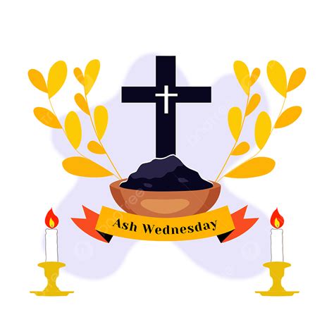 Illustration On The First Day Of Ash Wednesday Cross Candle