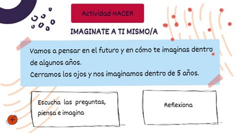 ACTIVIDAD IMAGINATE A TI MISMO