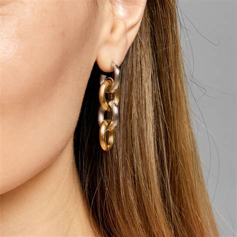 18K Gold Plated Stainless Steel Earrings Intensity SKU 85203 4