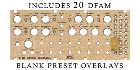 Moog DFAM Blank Patch Preset Overlay Set Pack Of 20 Reverb