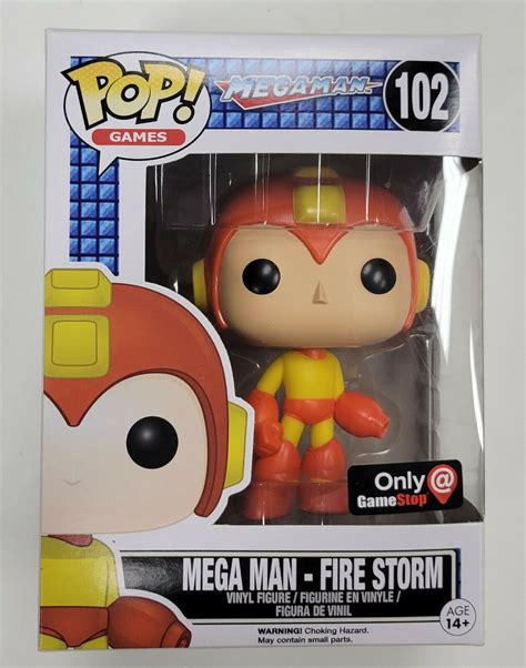 Funko Pop Games Mega Man Fire Storm Gamestop Exclusive Vinyl Figure