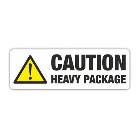 Parcel Label 148x50mm CAUTION HEAVY PACKAGE Antalis UK