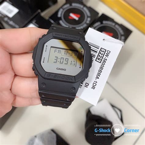 Casio Gshock Silver Metallic Mirror Face Black Band Watch Dw