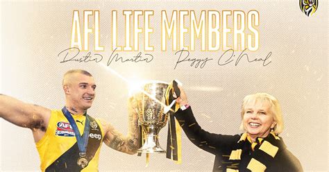 Dustin Martin and Peggy O'Neal to receive AFL Life Membership