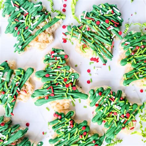 Christmas Tree Rice Krispie Treat Recipe The Wooden Spoon Effect