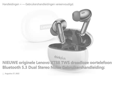 Lenovo Thinkplus Xt Manual User Guide For Bluetooth Earbuds