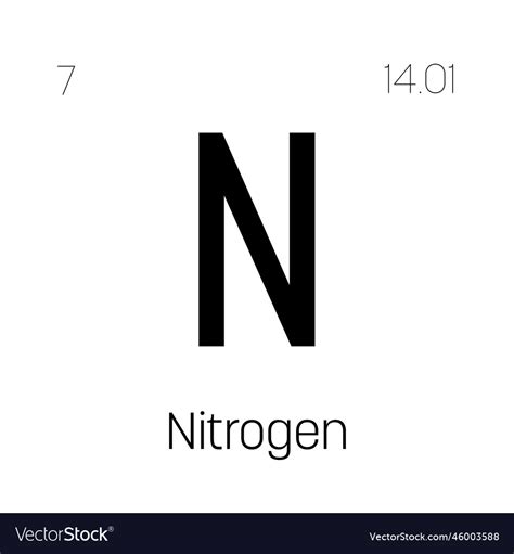 Nitrogen N Periodic Table Element Royalty Free Vector Image