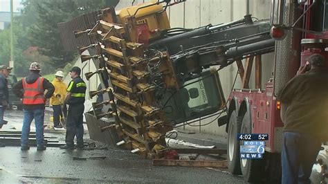 Truck Hits Bridge Flips Closes Road Youtube