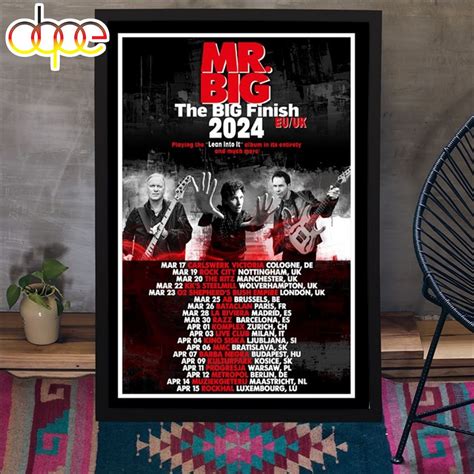 Mr Big The Big Finish Tour 2024 Event Poster Canvas Musicdope80s