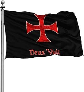 Amazon Deus Vult Crusader Knight Templar Cross Flag 4x6 Ft