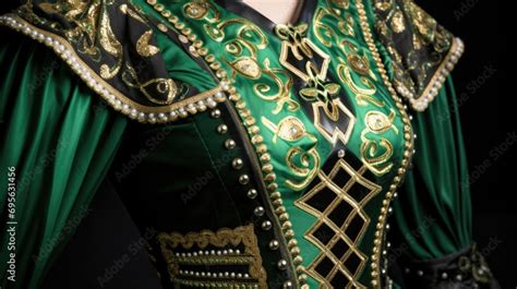 Details Of A Traditional Irish Step Dancing Costume Generative Ai Stock Illustration Adobe Stock