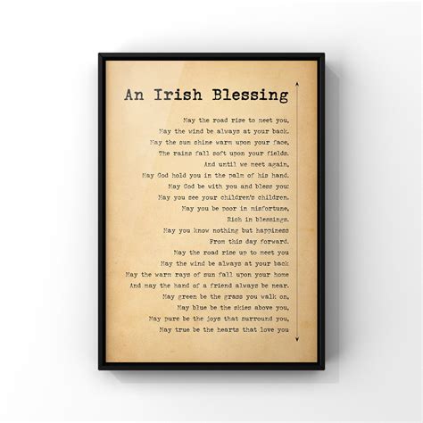 An Irish Blessing 1 Poem Poster Traditional Irish Blessing - Etsy