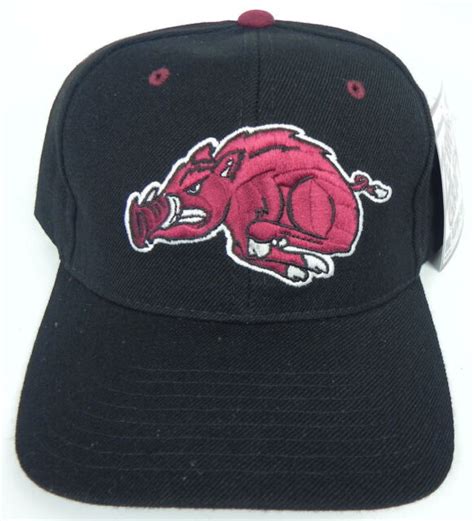 Arkansas Razorbacks Black Ncaa Vintage Fitted Sized Zephyr Dh Cap Hat