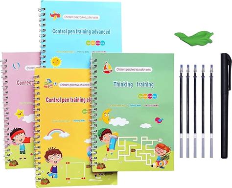 4 Packs Reusable English Magic Practice Copybookimprove Observation