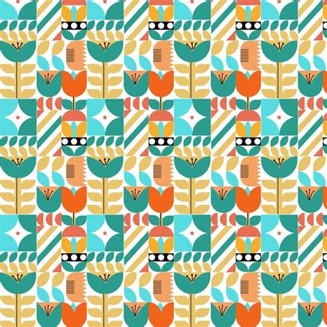 Premium Vector Bauhaus Inspired Geometric Mural Seamless Pattern