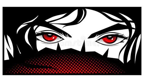 Eyes are Red in the Style of Manga and Anime. Stock Vector ...