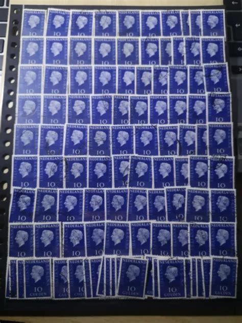 TIMBRE PAYS BAS Nederland 10 Gulden Reine Juliana Lot De 100 Timbres