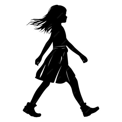 Premium Vector | A child walking vector silhouette