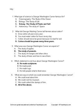 Benchmark Advance Reading Comprehension Quiz Nd Grade George