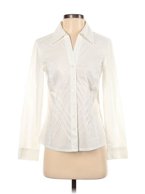 French Dressing White Ivory Long Sleeve Button Down Shirt Size 4 64