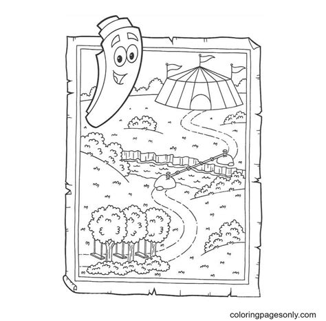 Dora Map Coloring Pages