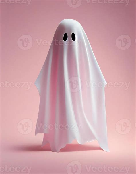 White ghost on pink pastel background, created with 23007363 Stock ...